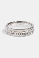 Textured & Iced Band Ring - 6mm - White