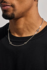 Polished Cross Motif Chain - 6mm - White
