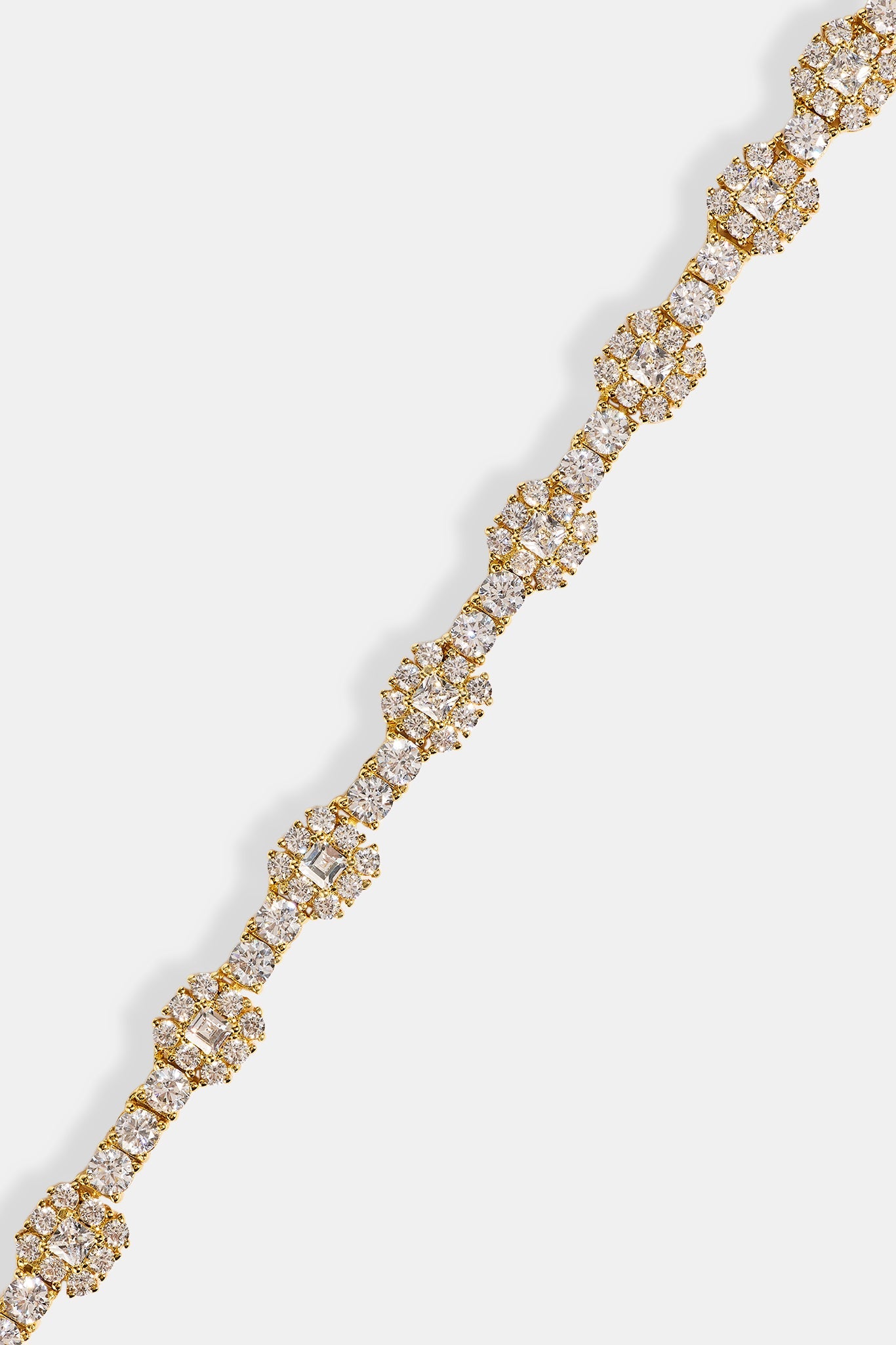 Square Stone Tennis Chain - 6mm - Gold