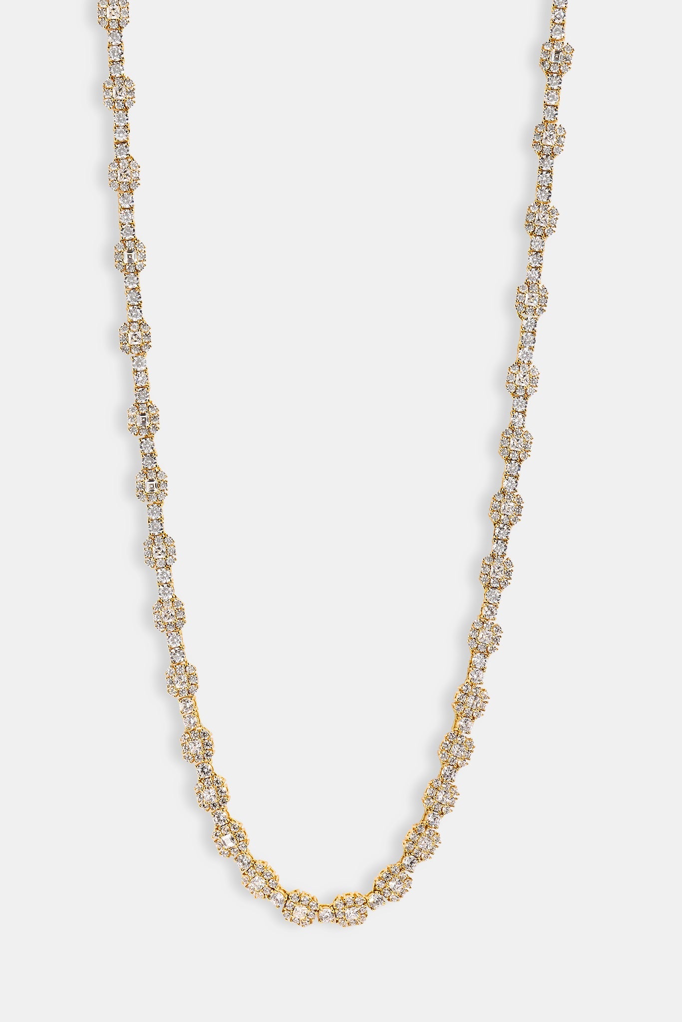 Square Stone Tennis Chain - 6mm - Gold
