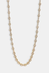 Square Stone Tennis Chain - 6mm - Gold