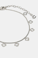 Womens Multi Motif Anklet - 6mm - White