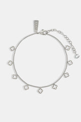 Womens Multi Motif Anklet - 6mm - White