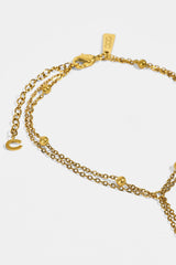 Polished Round Layered Anklet - 5mm - Gold