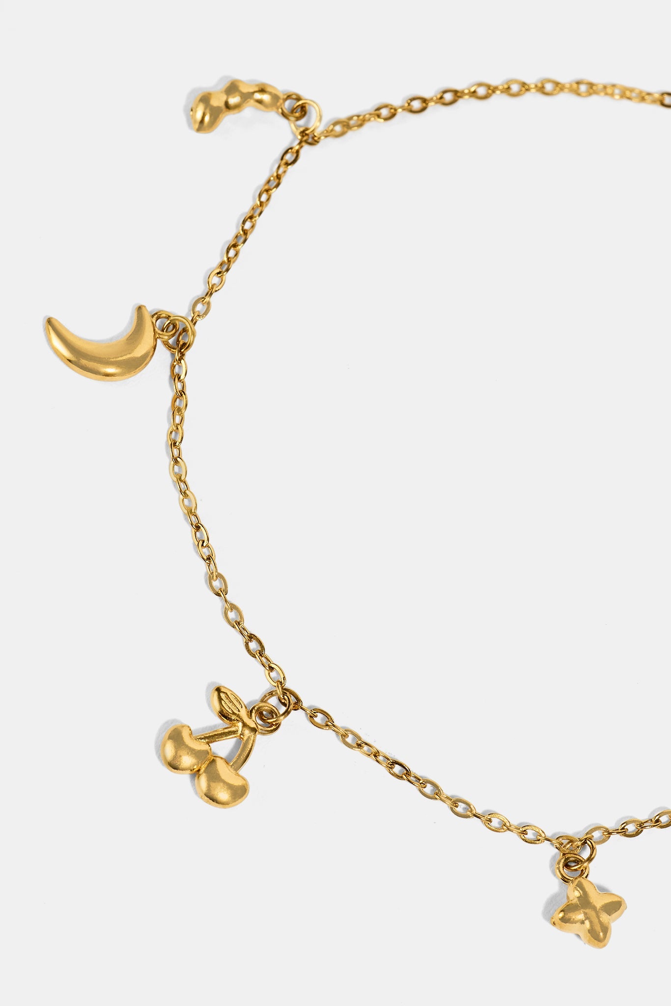 Multi Charm Anklet - 8mm - Gold