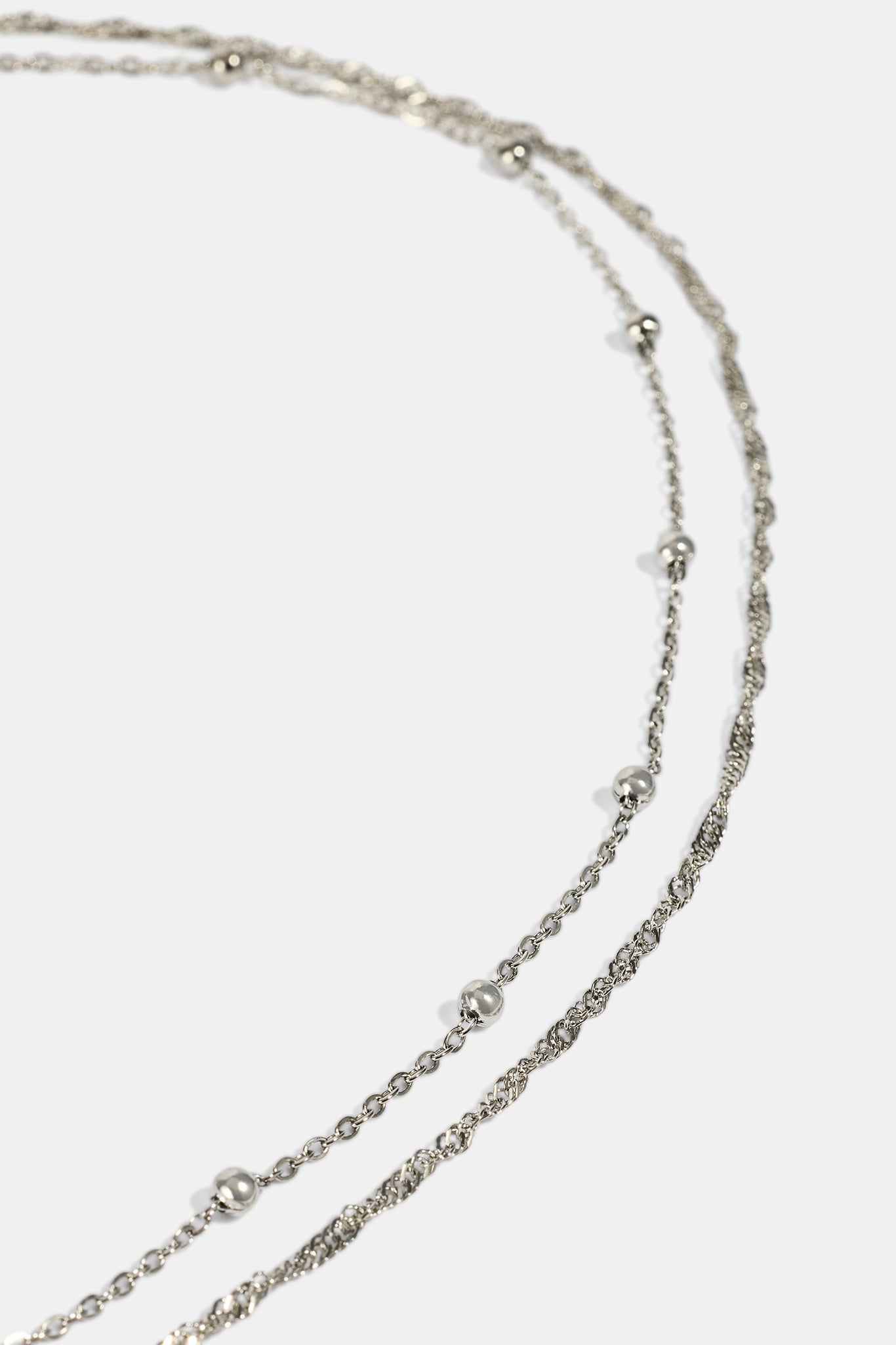 Double Layer Bead Body Chain - 3mm - White