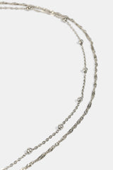 Double Layer Bead Body Chain - 3mm - White
