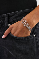 Triple Layer Iced Stone Bracelet - 5mm - White