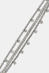 Triple Layer Iced Stone Bracelet - 5mm - White