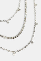 Triple Layer Iced Stone Chain - 5mm - White