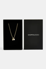 Motif & Gem Card Necklace - 10mm - Gold & Large Premium Gift Box