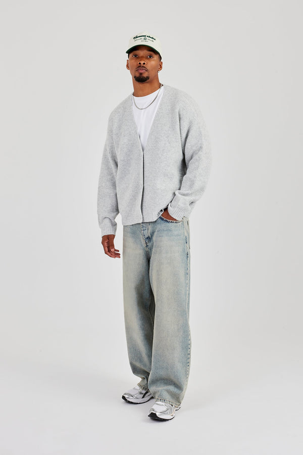 Knitted Cardigan - Light Grey
