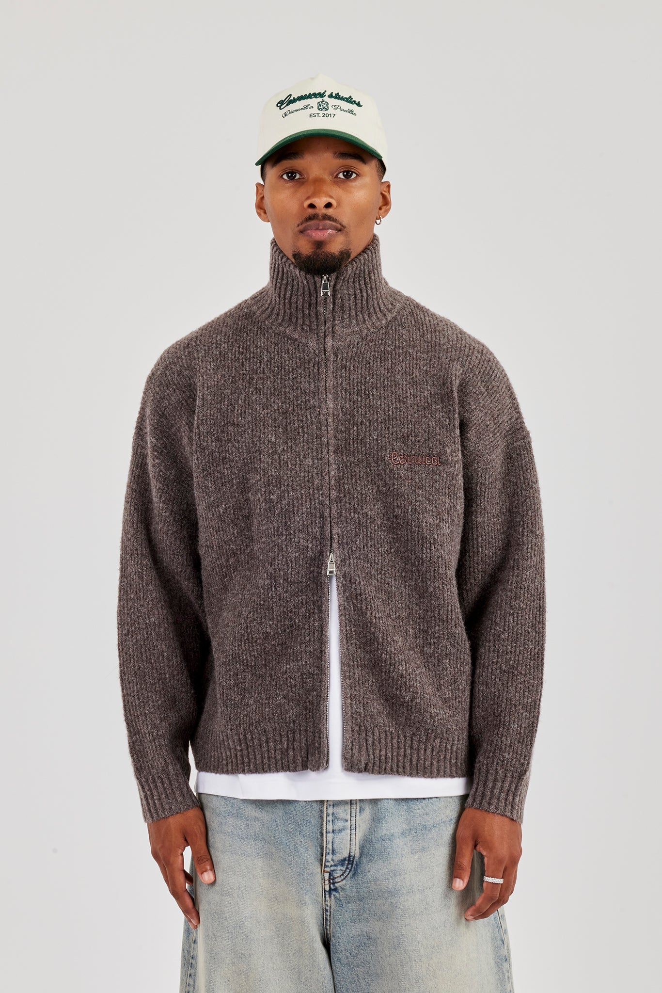 Chunky Knitted Funnel Neck - Mocha