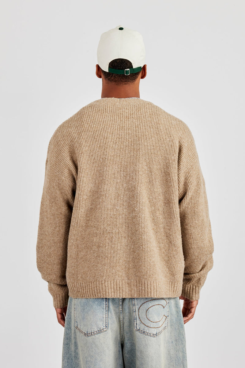 Knitted Cardigan - Taupe