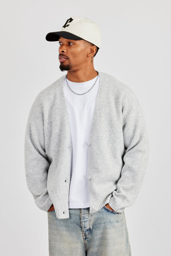 Knitted Cardigan - Light Grey
