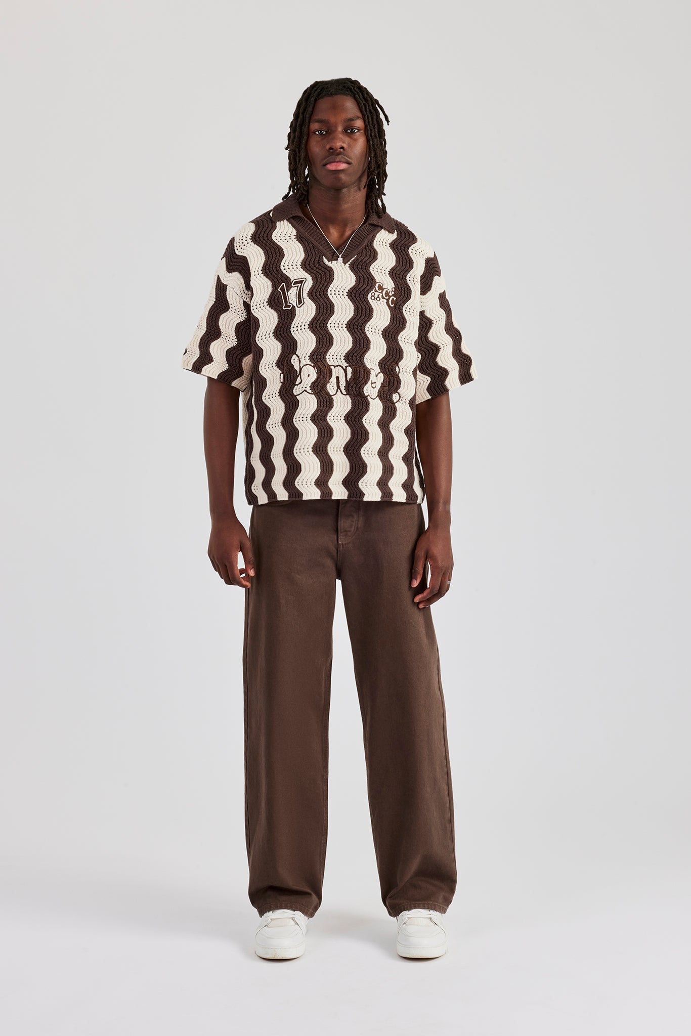 Knitted Football Top - Chocolate