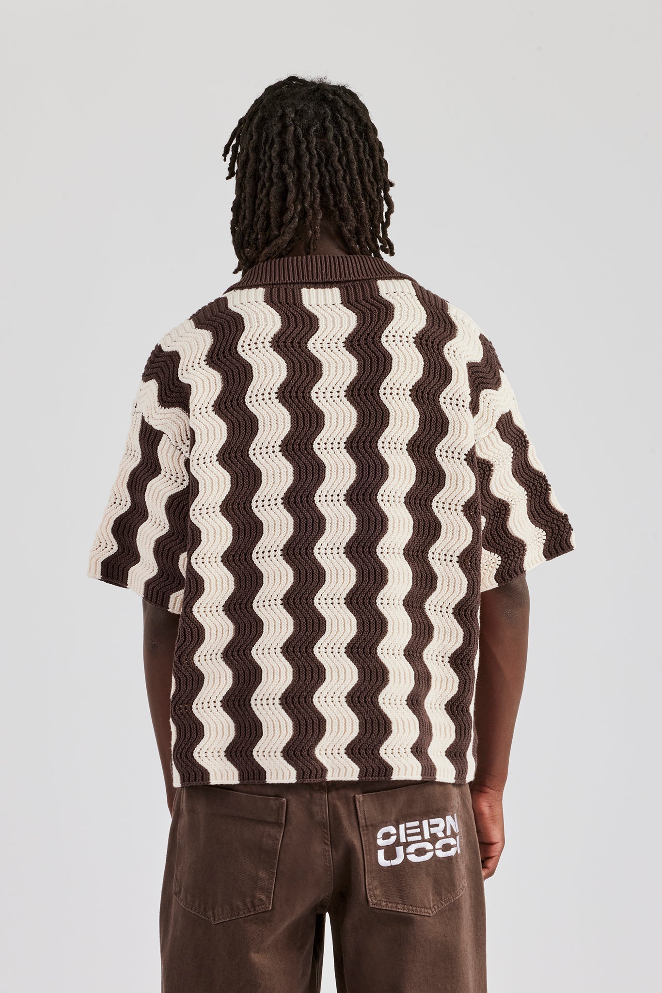 Knitted Football Top - Chocolate