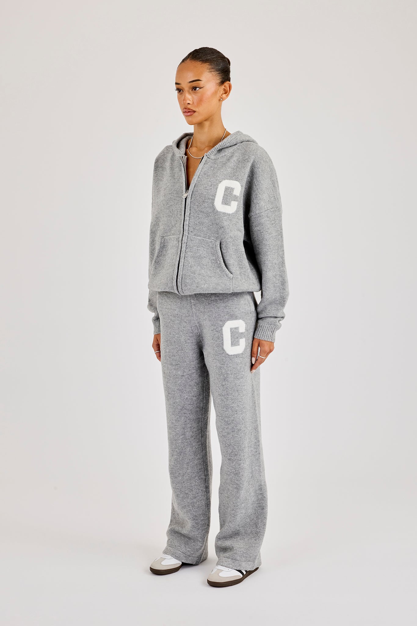 HYDROGEN グレー ジップアップ スウェット Hooded Zip Through Knitted Tracksuit - Grey | Womens Sets | Shop