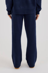 Wide Leg Knitted Jogger - Navy