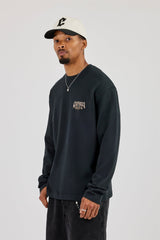 Long Sleeve Multigem Cross T-Shirt - Washed Black