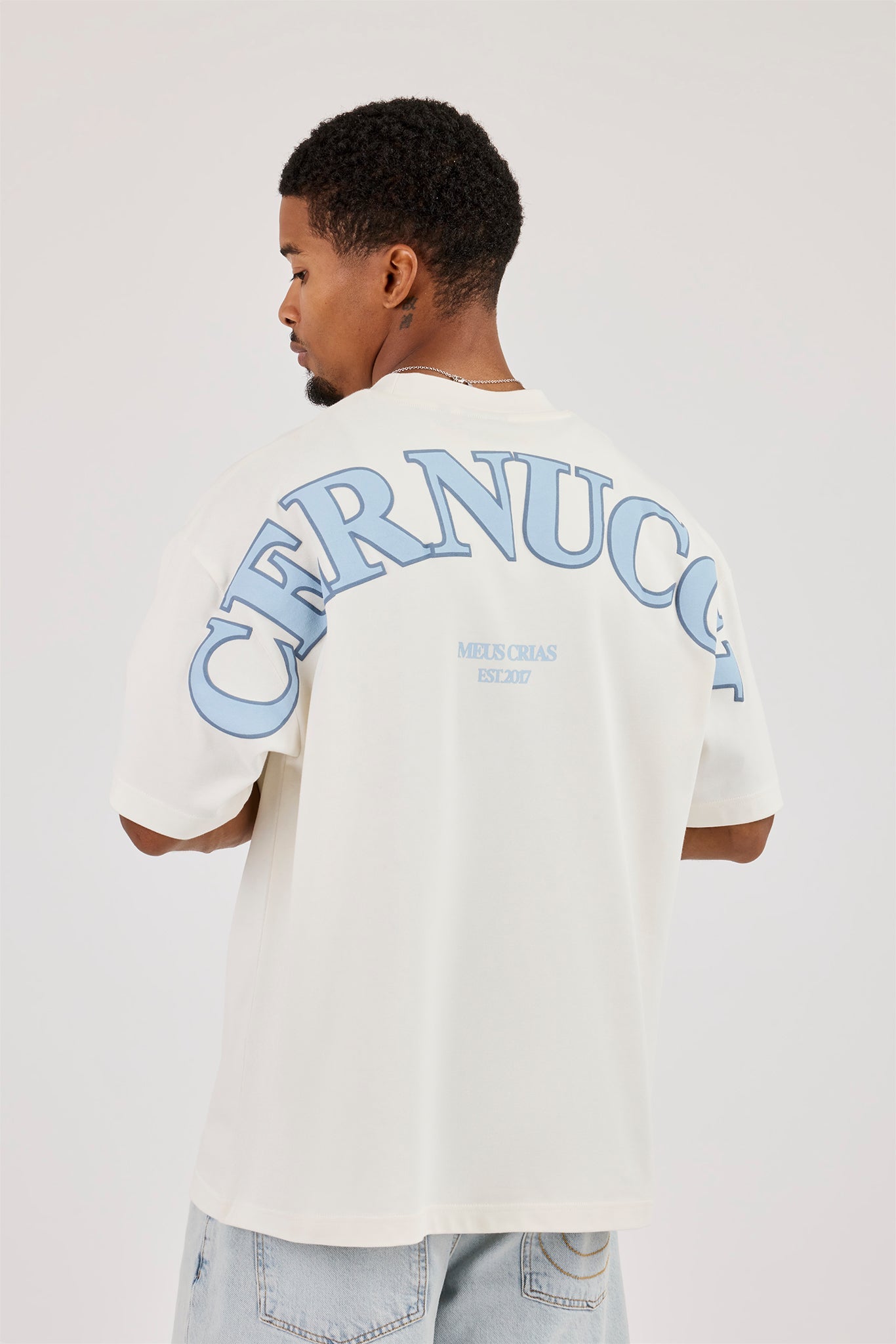 Oversized Back Logo Printed T-Shirt - Off White