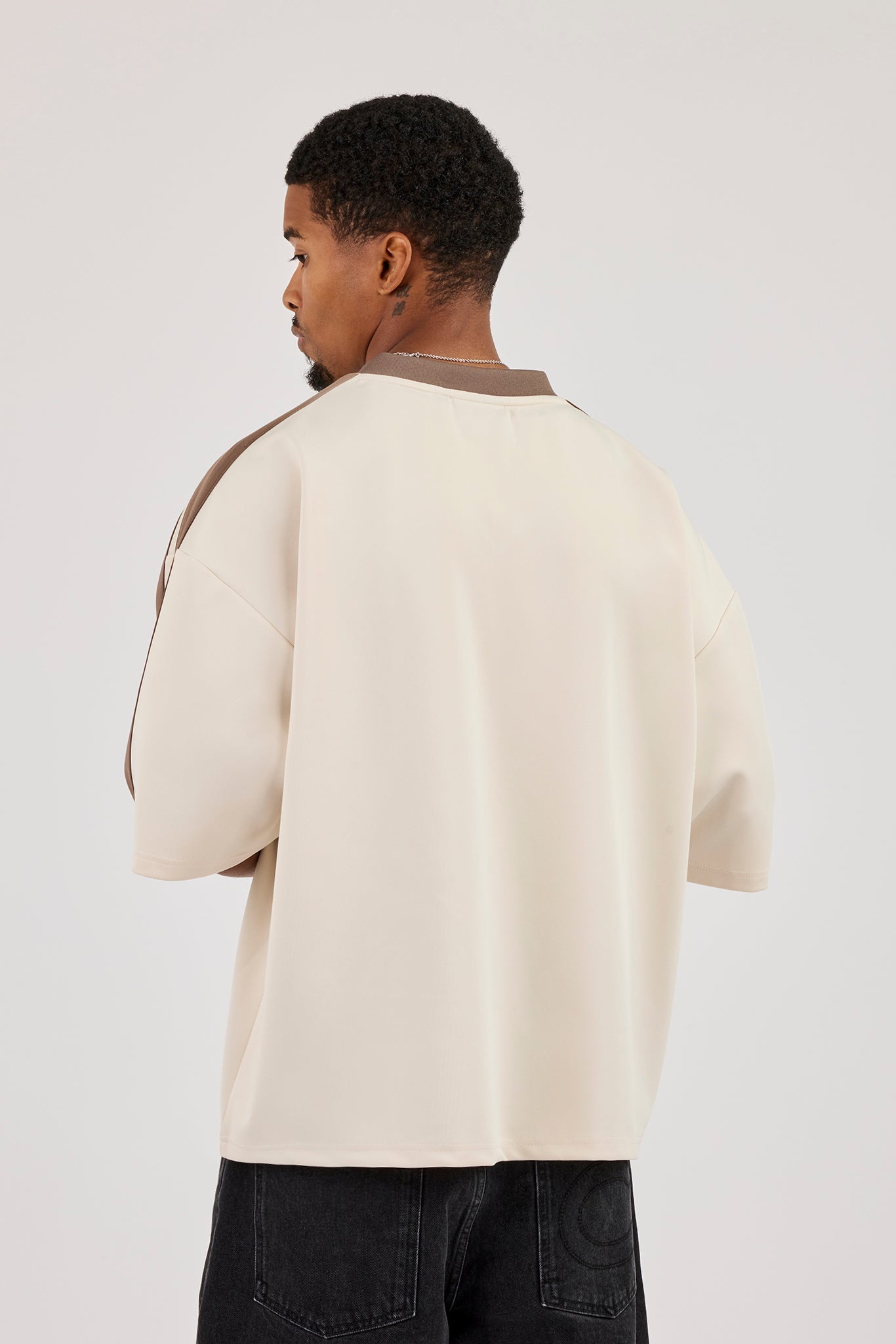 Oversized Cernucci Football Top - Off White