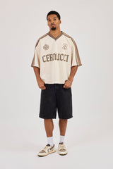 Oversized Cernucci Football Top - Off White