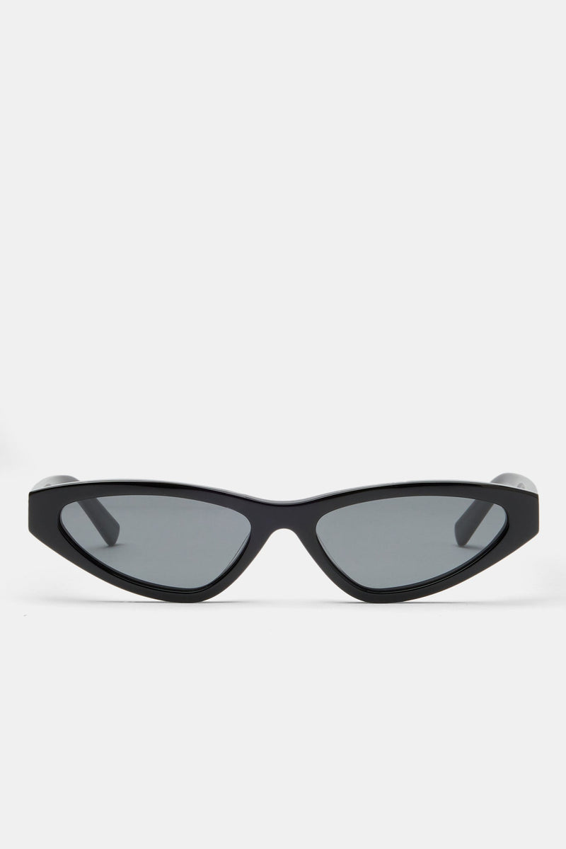 Skinny Tortoiseshell Sunglasses - Black