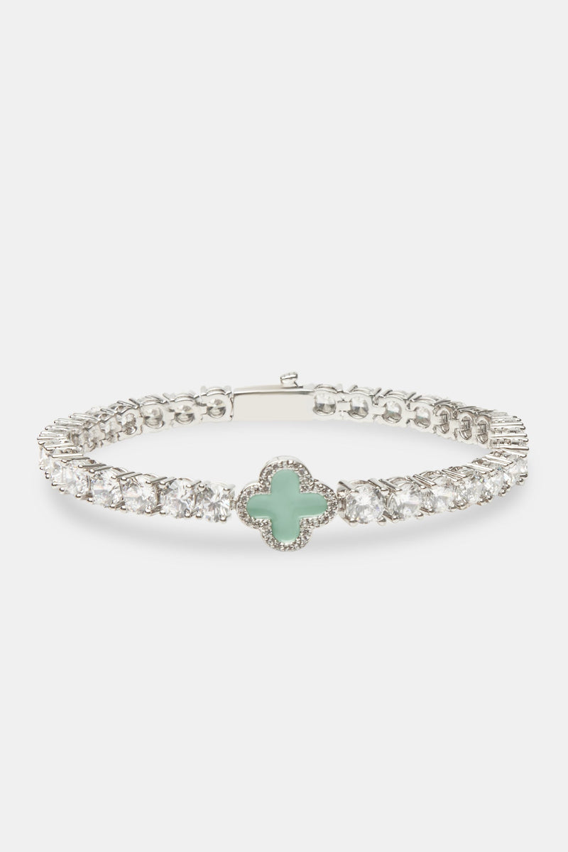 Light Green Motif Tennis Bracelet