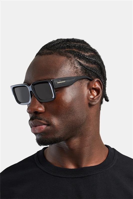 Oversized Thick Frame Acetate Sunglasses - Black