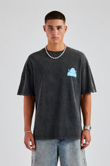 Vintage Wash Spirit Oversized T-Shirt - Charcoal