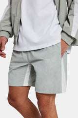 Nylon Panelled Track Short - Light Grey