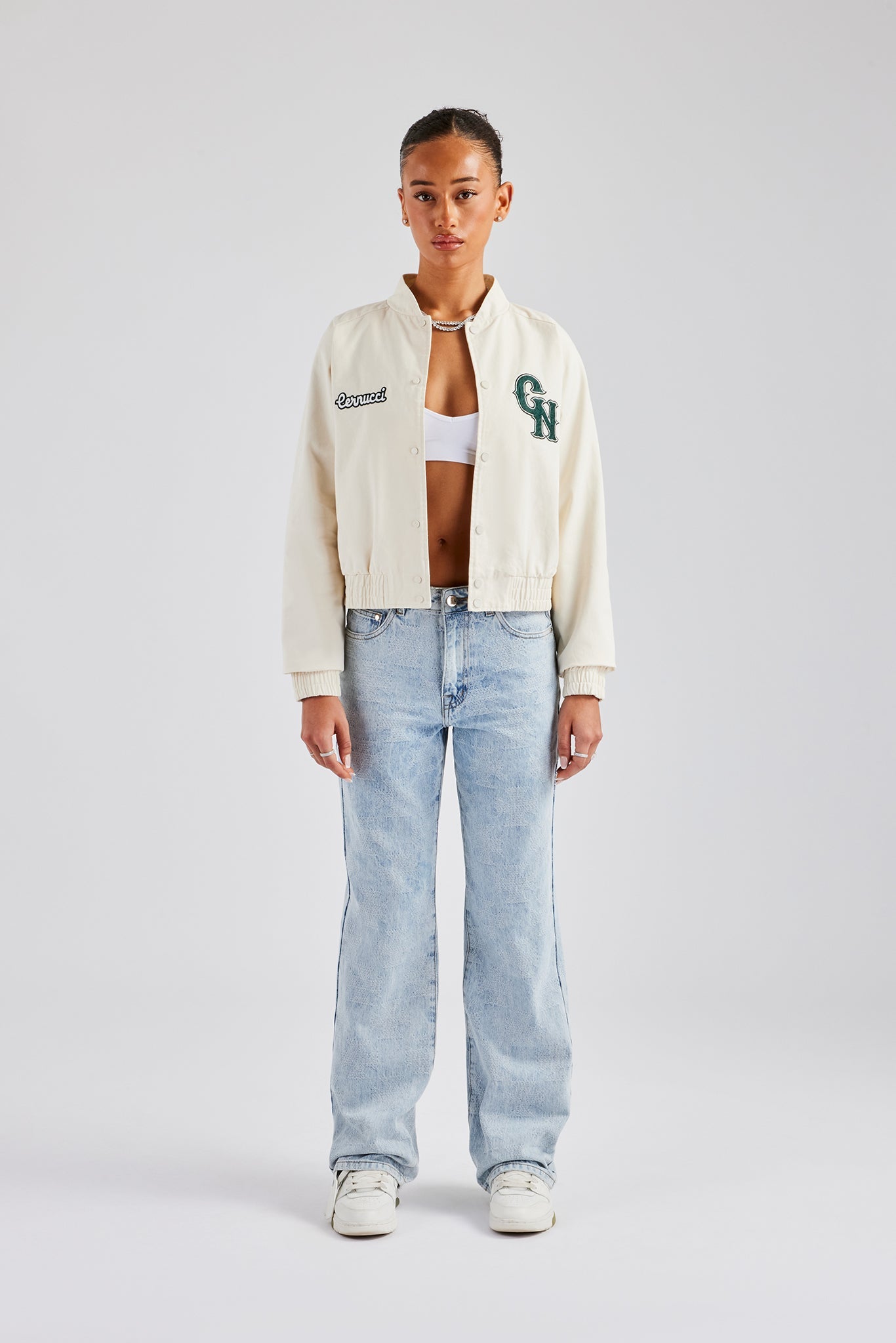 Etched Relaxed Denim Jean - Ice Blue