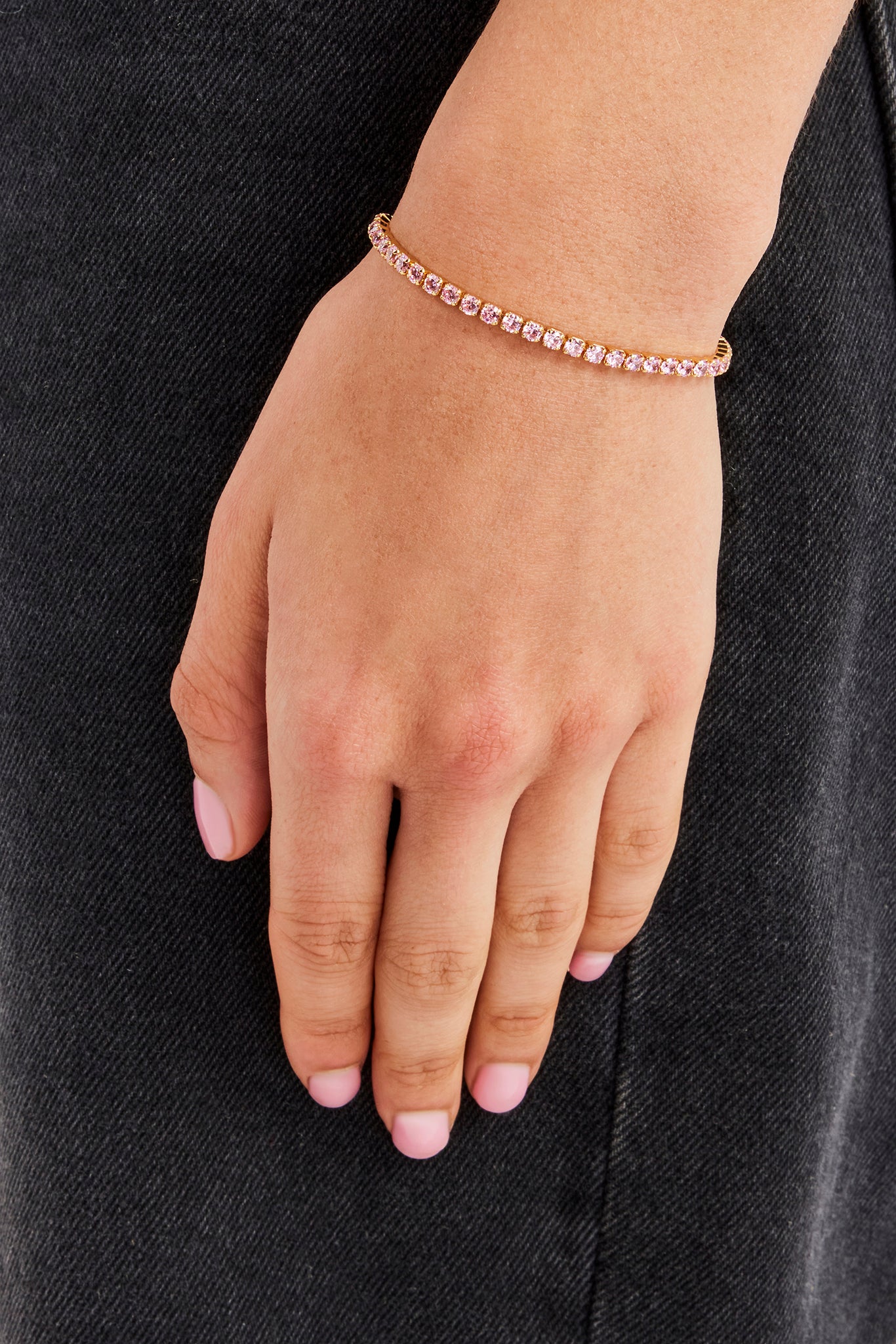 Iced Pink Micro Tennis Bracelet - 2.5mm