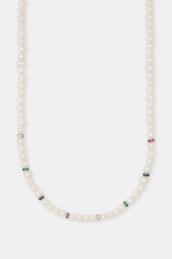 Freshwater Pearl Thin Ice Bead Necklace