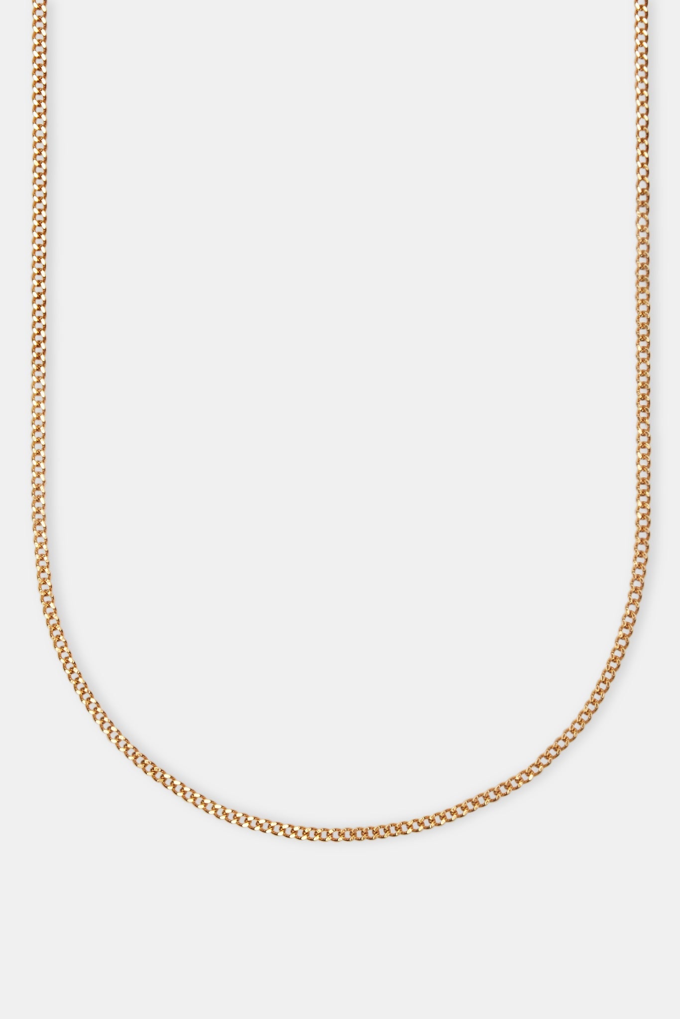 Womens 2.5mm Micro Cuban Chain - Gold