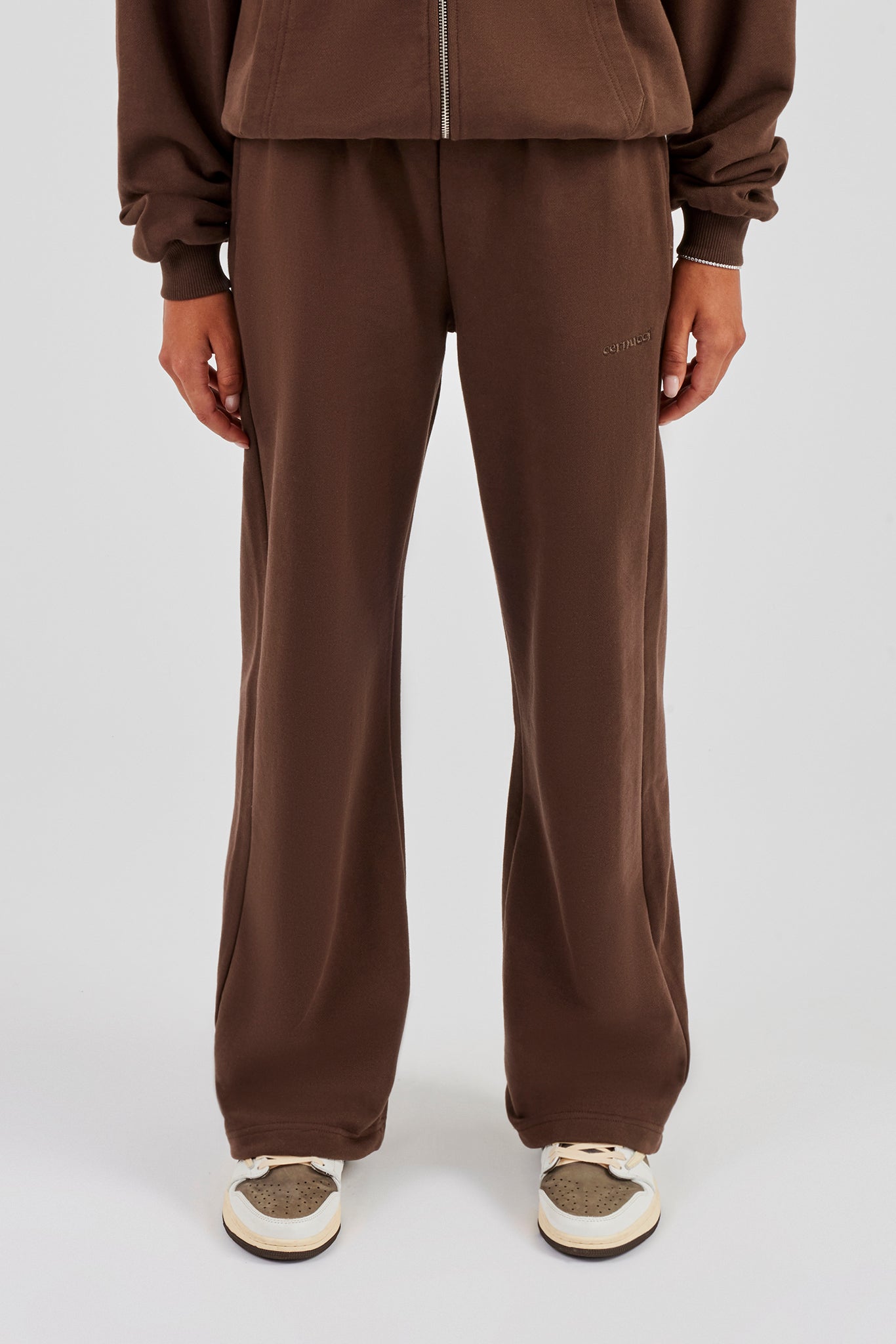 Cernucci Wide Leg Jogger - Chocolate