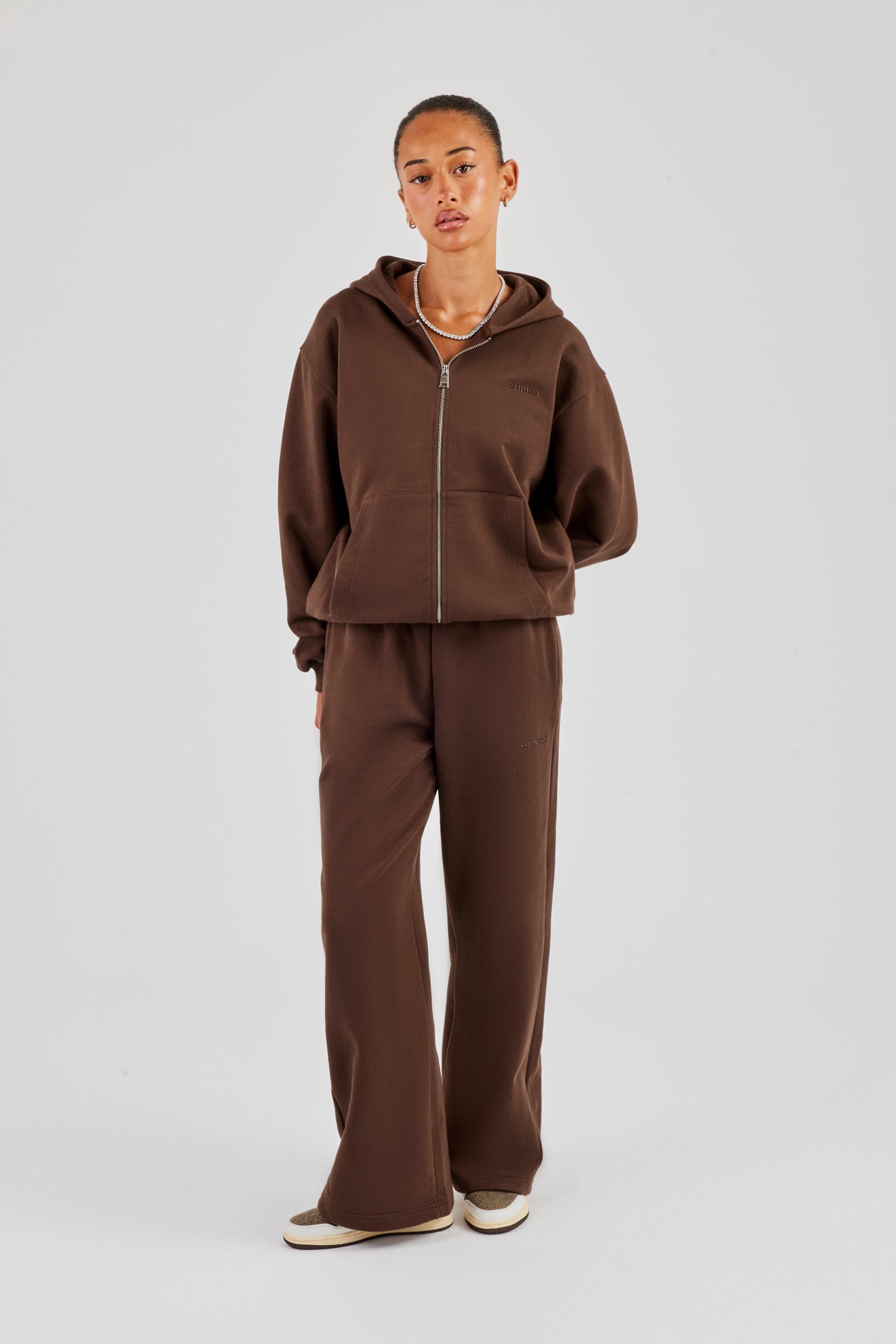 Cernucci Wide Leg Jogger - Chocolate
