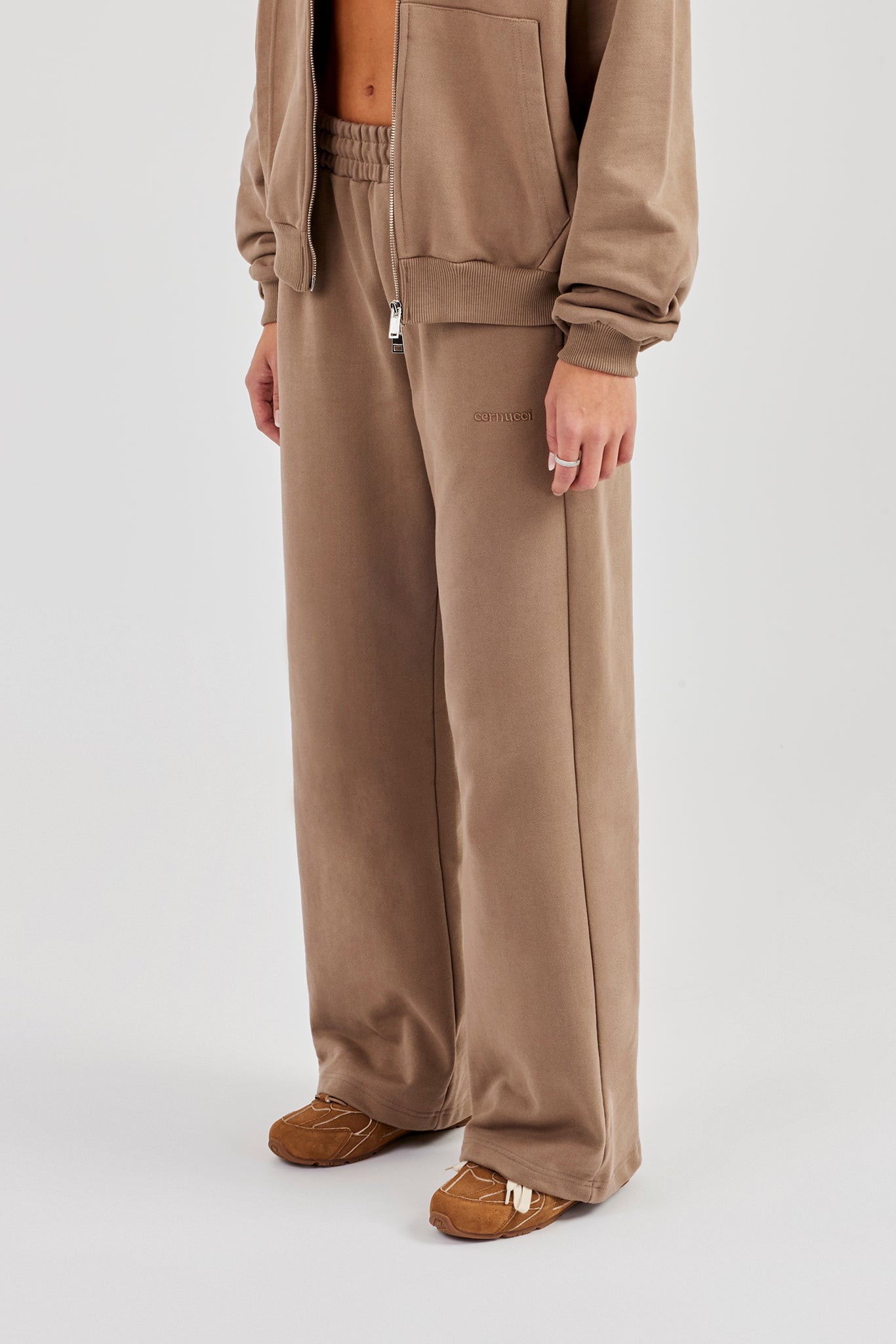 Cernucci Wide Leg Jogger - Taupe