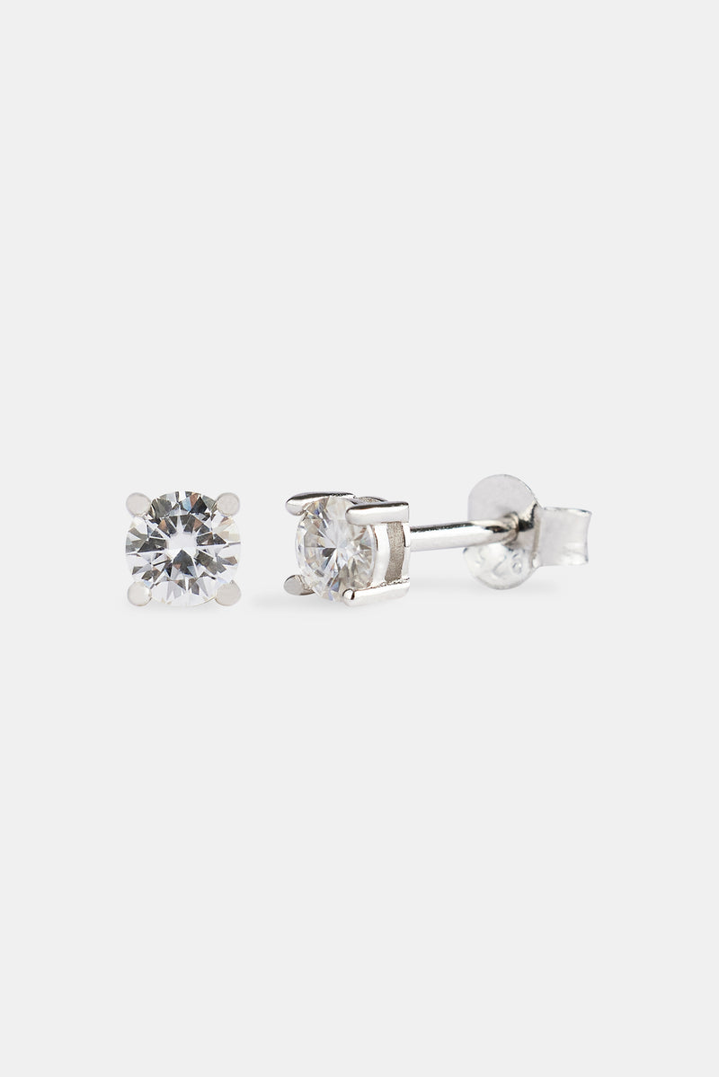 Moissanite 4mm 925 Stud Earrings