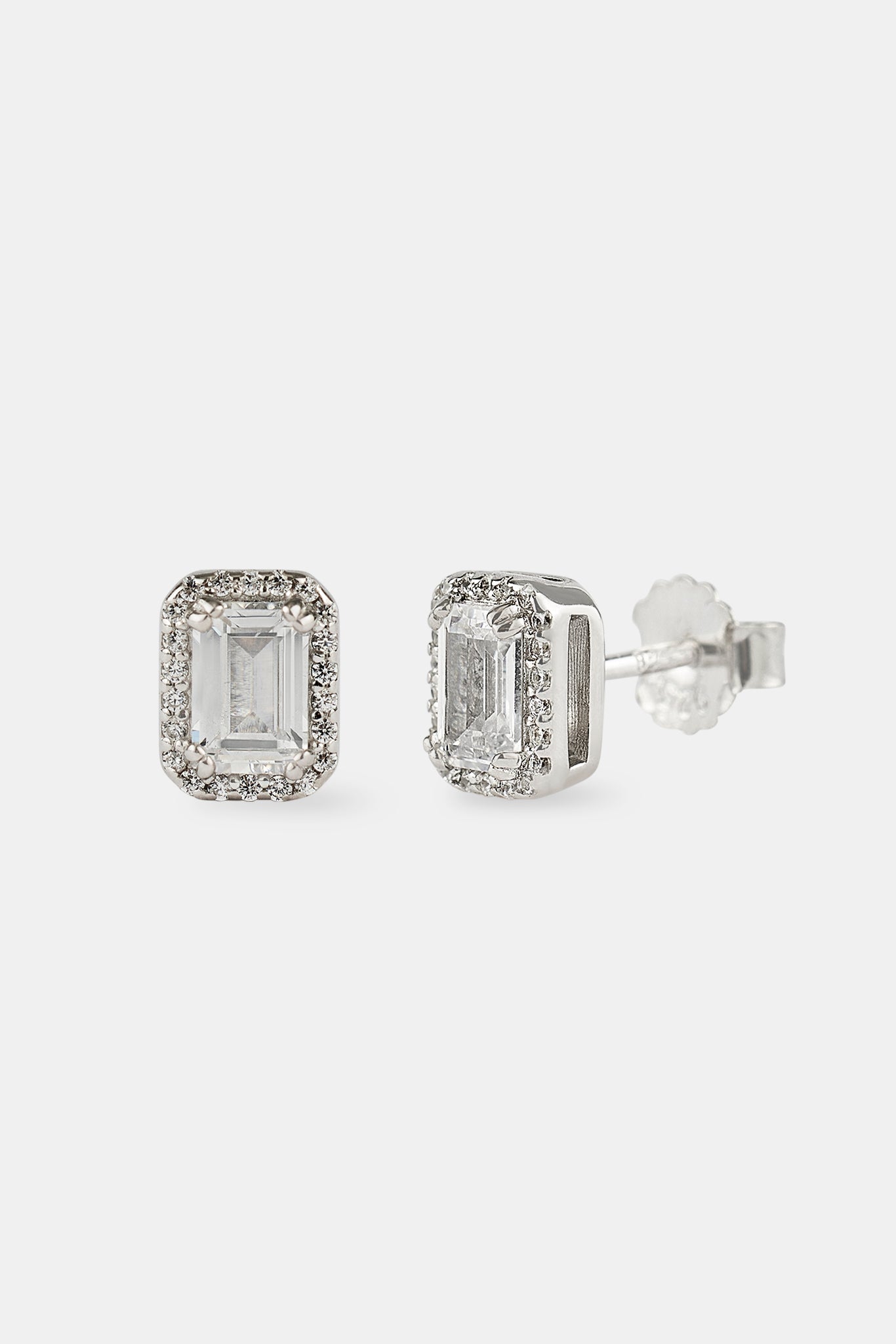 Iced Baguette Cluster Studs - 8mm