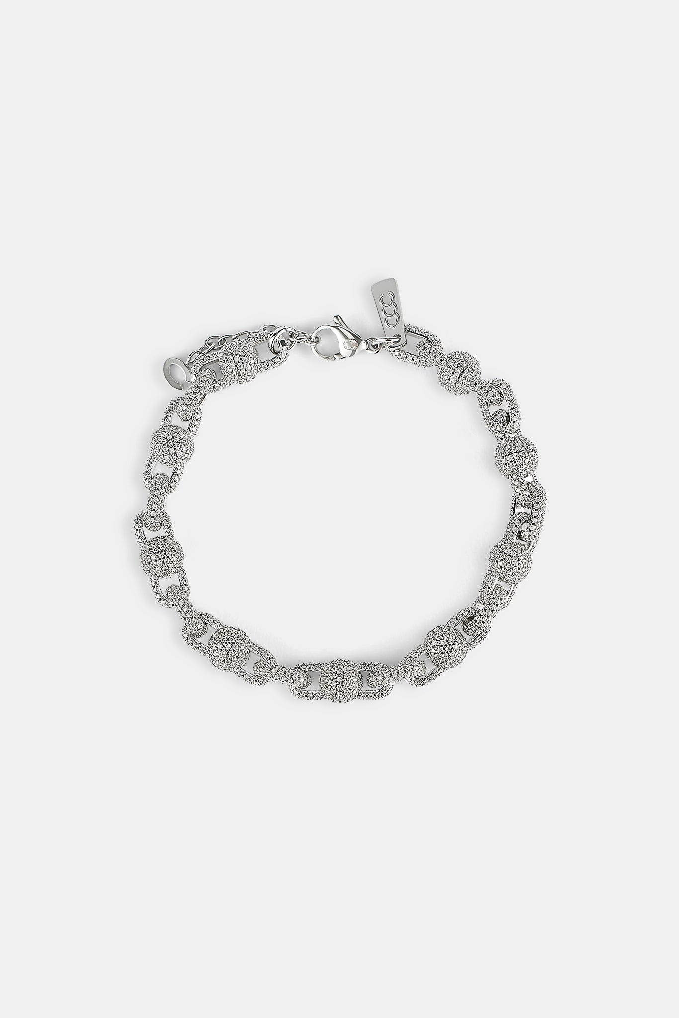 Iced Ball Link Bracelet - 8mm