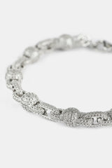 Iced Ball Link Bracelet - 8mm