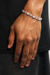 Iced Clear Baguette Stone Infinity Link Bracelet - 6mm