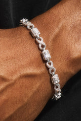 Iced Clear Baguette Stone Infinity Link Bracelet - 6mm
