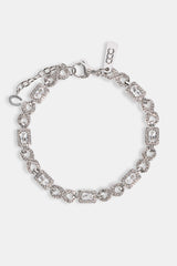 Iced Clear Baguette Stone Infinity Link Bracelet - 6mm