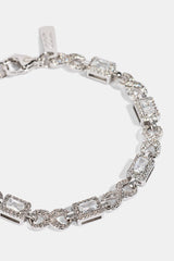 Iced Clear Baguette Stone Infinity Link Bracelet - 6mm