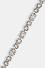 Iced Clear Baguette Stone Infinity Link Bracelet - 6mm