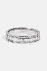Iced Edge Polished & Gemstone Ring - 5mm