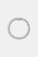 Iced Gemstone Polished Link Bracelet - 8mm